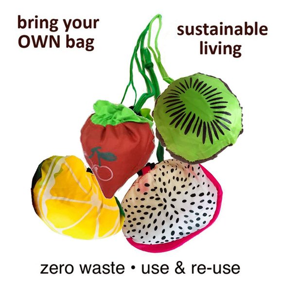 4 Reusable Fruity Bags, Shopping Bag, Grocery Bag - NWOT - Picture 1 of 8
